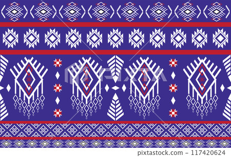 Ethnic Pattern. Ethnic India geometric pattern oriental style for tile and textile decoration. 117420624