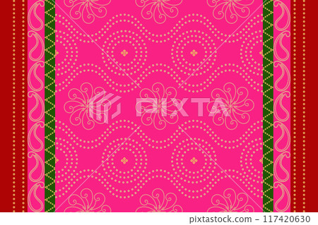 Ethnic Pattern. Ethnic India Bhandhani seamless pattern for embroidery, textile decoration and tile design. Ethnic Pattern. Ethnic India Bhandhani seamless pattern for embroidery, textile decoration and tile design. 117420630
