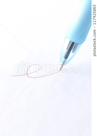 close-up of a ballpoint pen 117420865