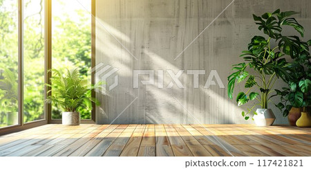 White wall and potted plant 02 White wall and potted plant 02 117421821