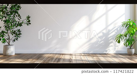 White wall and houseplants 03 117421822