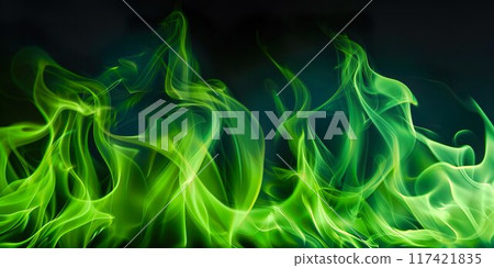 2:1 Green flame background material 01 2:1 Green flame background material 01 117421835