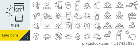 太陽相關的圖標集 117422082