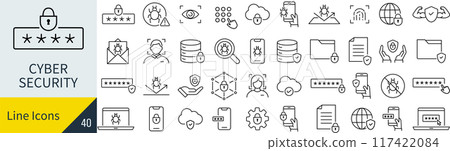 Cyber security icon set 117422084