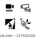Crime prevention and security vector icon set 117422104