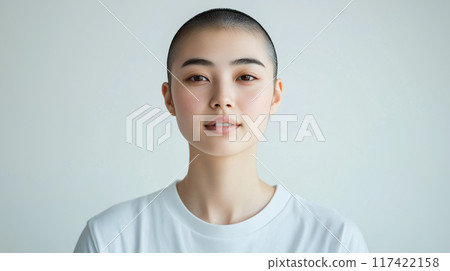 日本剃光頭女性（AI 生成圖像） 117422158