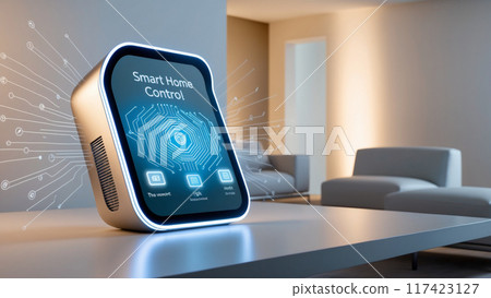 Internet of Thing. IOT technology for controlling everything. Smart home AI. 117423127