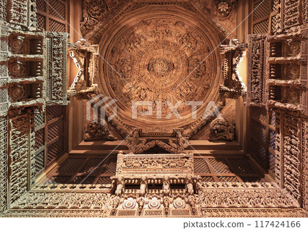 Architectural Ensemble from Jain Meeting Hall (Mandapa), Vadi Parshvanatha temple in Patan, Gujarat in India, last quarter of 16 th century 117424166