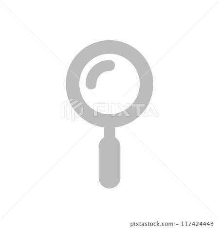 Simple gray magnifying glass icon - Image material for searching, observing and analyzing information 117424443