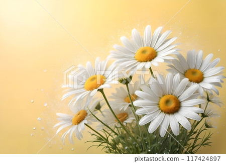 beautiful abstract background with white daisies flowers beautiful abstract background with white daisies flowers 117424897