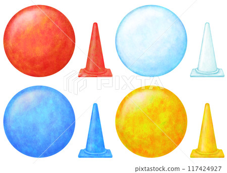 滾動大球、大球、色錐的插圖集 117424927
