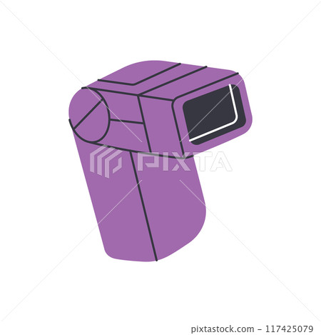 Camera external flash. Professional photo equipment. Vector illustration. 117425079
