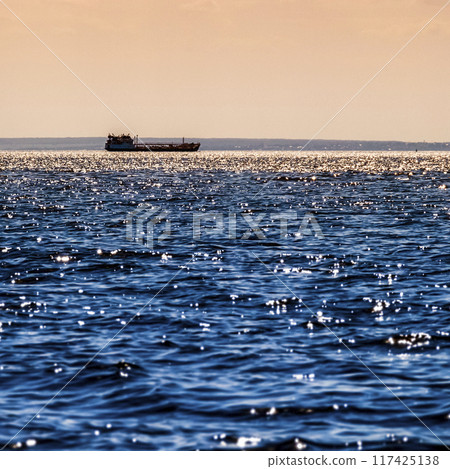 Floating in the sea tanker 117425138