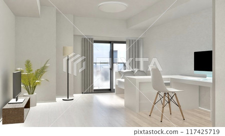 Apartment room in the afternoon 117425719