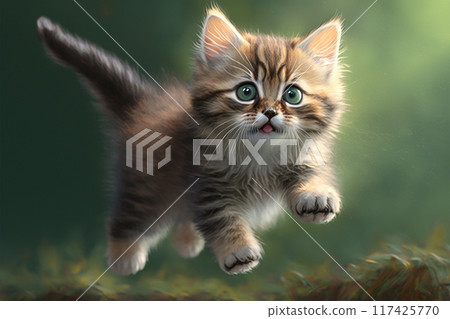 Little playful kitten 117425770