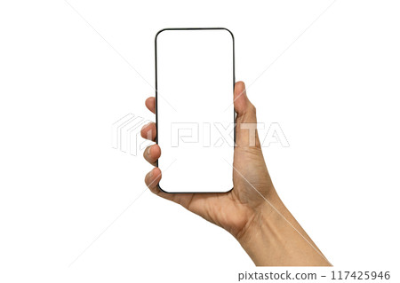 Mobile smart phone for communication isolated on white background. Mobile smart phone for communication isolated on white background. 117425946