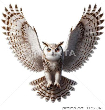 張開翅膀的貓頭鷹 117426163
