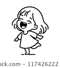 一個笑著的女孩的插圖 117426222