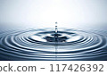 水滴落在水面，泛起漣漪 117426392