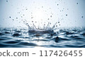 水滴落在水面上，濺起水花 117426455