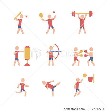 Pictogram sport icons set. Olympic Games color icons. 117426511