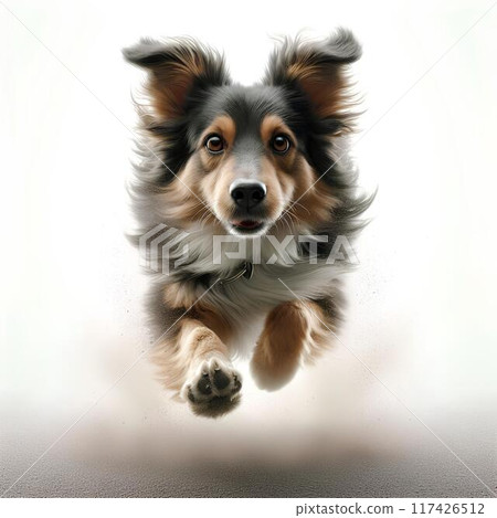 一隻狗奔向我們 117426512