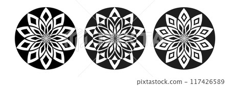 Set of Radial Circle Design Elements. Set of Radial Circle Design Elements. 117426589