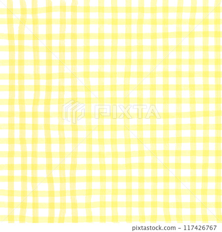 Yellow Gingham Check Hand Drawn Background Overlay Yellow Gingham Check Hand Drawn Background Overlay 117426767