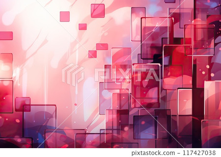 abstract background of squares in purple tones, texture of 3D squares in purple tones. Futuristic modern wallpaper of the future. 117427038