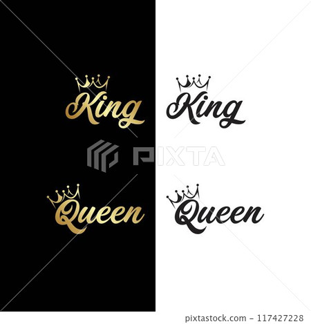 King And Queen Text Logo with crown icon King And Queen Text Logo with crown icon 117427228