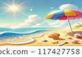夏天海和沙灘傘 117427758
