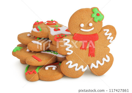 christmas gingerbread cookie isolated on white background 117427861