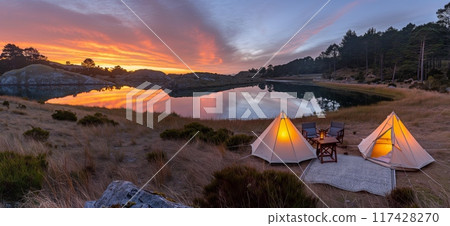 glamping. luxury glamorous camping. glamping in the beautiful countryside 117428270
