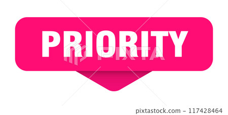 priority sticker. priority sign on transparent background 117428464