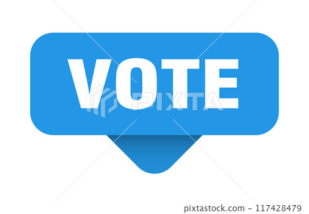 vote sticker. vote sign on transparent background 117428479