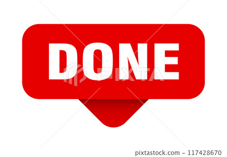 done sticker. done sign on transparent background done sticker. done sign on transparent background 117428670