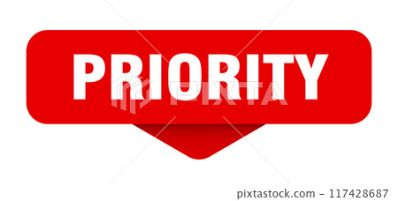 priority sticker. priority sign on transparent background 117428687