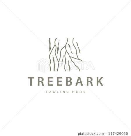 Wood logo design structure layers forest tree bark vector template 117429036