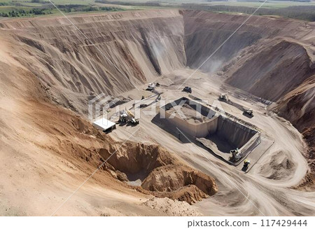 Mining has created a large valley area.AI Generated 117429444