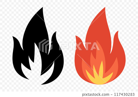 Vector Fire Flame Isolated Icon Set. Campfire, Bonfire, Flame Sign, Front View. Vector Illustration Vector Fire Flame Isolated Icon Set. Campfire, Bonfire, Flame Sign, Front View. Vector Illustration 117430283