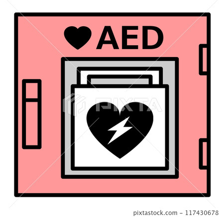 AED medical device used in emergencies such as cardiac arrest 117430678