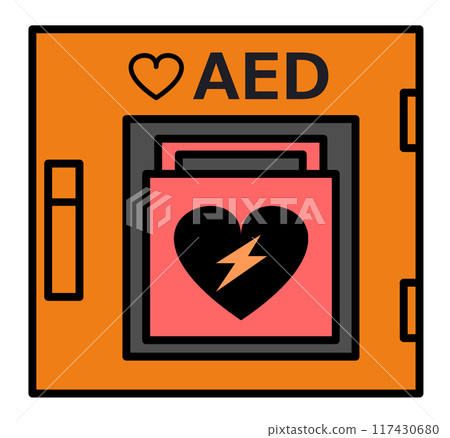 AED medical device used in emergencies such as cardiac arrest 117430680