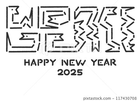 Simple and stylish snake New Year's card Reiwa 7 2025 Simple and stylish snake New Year's card Reiwa 7 2025 117430708
