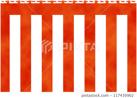 Red and white hanging banner watercolor style Red and white hanging banner watercolor style 117430902