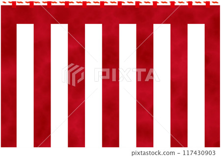 紅色和白色掛橫幅水彩風格 紅色和白色掛橫幅水彩風格 117430903