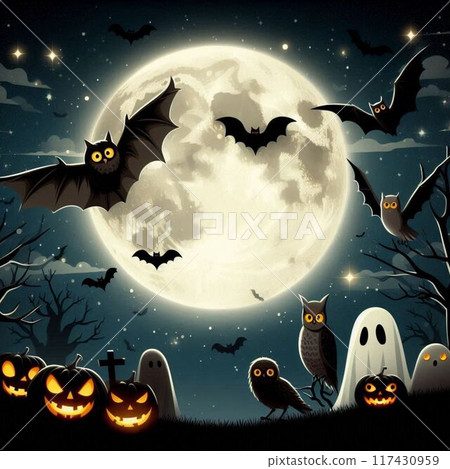 萬聖節月亮 117430959