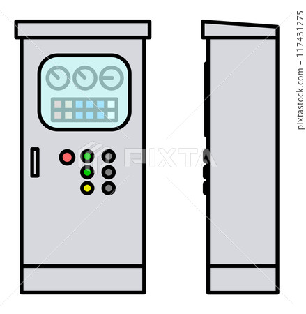 Illustration of the control panel used to operate and drive the machine 117431275