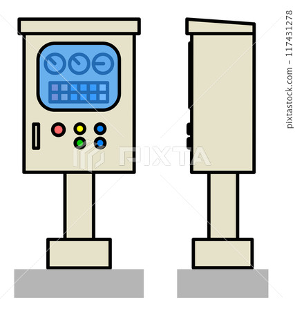 用於操作和操作機器的控制面板插圖 117431278