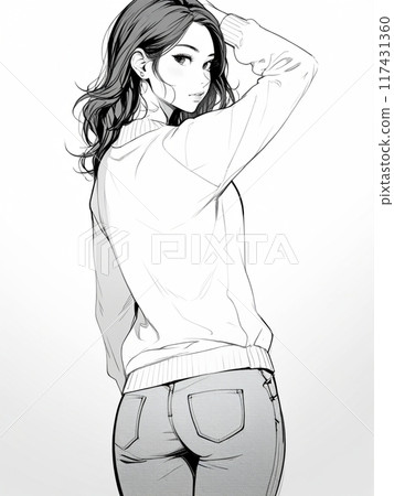 Silhouette woman illustration Silhouette woman illustration 117431360