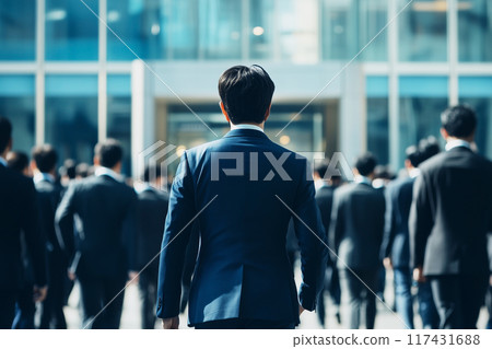 Group of businessmen, back 117431688